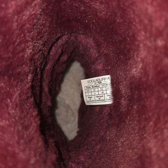 Koolaburra by UGG NIB Suede Faux Fur Short Boots - Dezi Zinfandel Size 7 - Picture 7 of 7